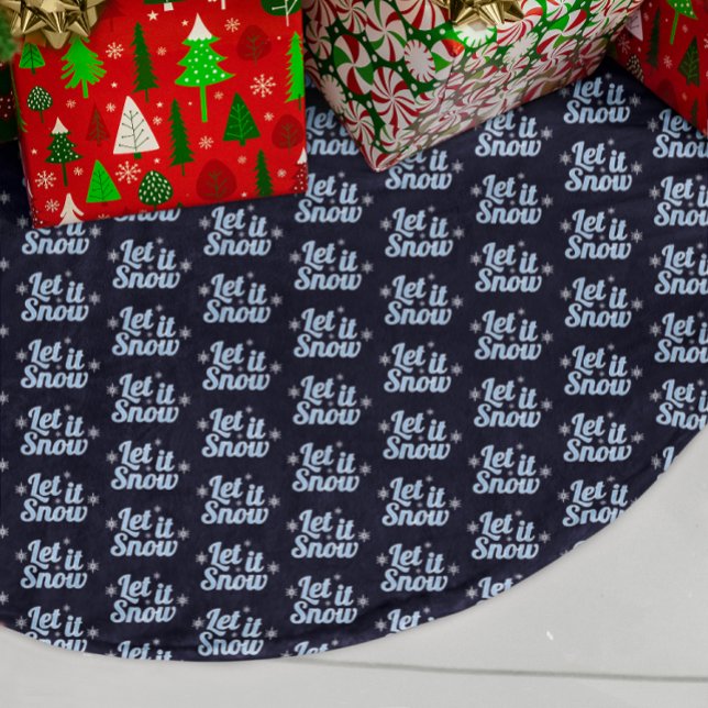 Jupon De Sapin En Polyester Brossé Laissez tomber la neige (Créateur téléchargé)