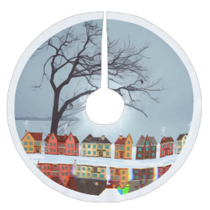 Jupon De Sapin En Polyester Brossé Lake Village réflexion Brossé Polyester Tree Ski