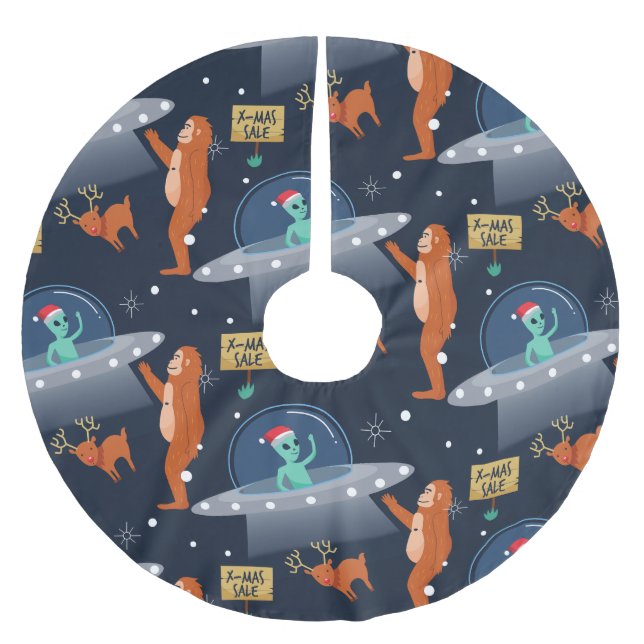 Jupon De Sapin En Polyester Brossé l'alien de noël yeti sasquatch bigfoot (Devant)