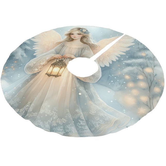Jupon De Sapin En Polyester Brossé Lanterne céleste d'ange d'hiver de grâce (Angle)