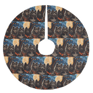 Jupon De Sapin En Polyester Brossé Lapphund finlandais Halloween Éffrayant