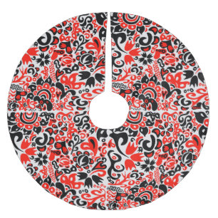 Jupon De Sapin En Polyester Brossé L'art populaire ukrainien motif floral abstact