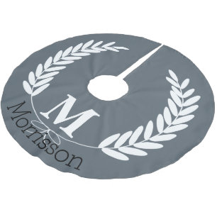 Jupon De Sapin En Polyester Brossé Laurelles de blé blanc - Personnalisé