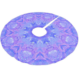 Jupon De Sapin En Polyester Brossé Lavender Blue et Motif de neige