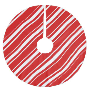 Jupon De Sapin En Polyester Brossé Le blanc rouge de Noël barre la jupe d'arbre de