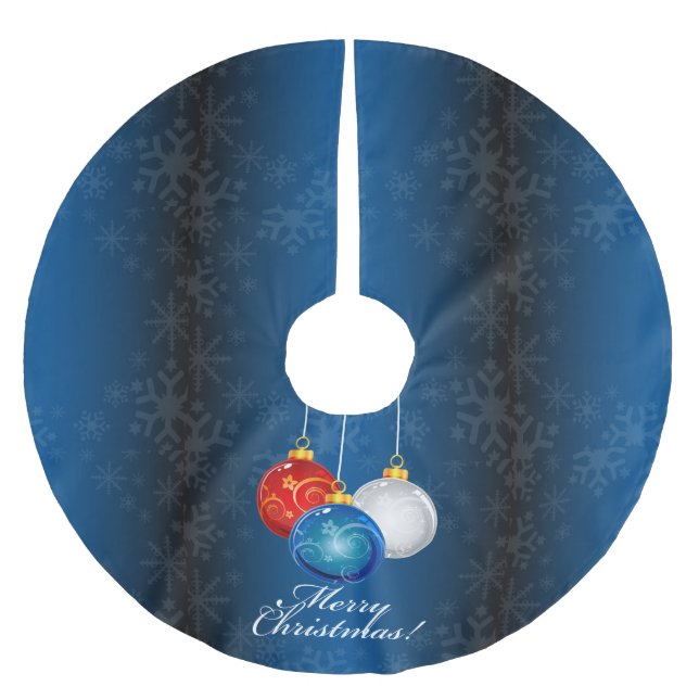 Jupon De Sapin En Polyester Brossé Le bleu blanc rouge patriotique ornemente le (Devant)