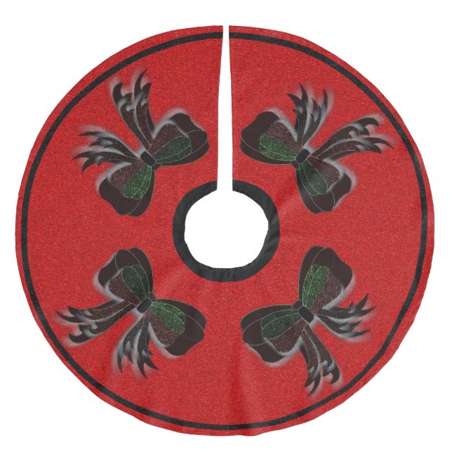 Jupon De Sapin En Polyester Brossé Le Bow de Noël - (Devant)