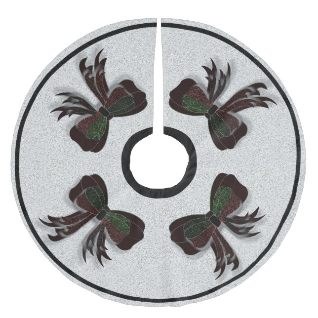 Jupon De Sapin En Polyester Brossé Le Bow de Noël - (Devant)