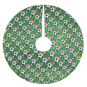 Jupon De Sapin En Polyester Brossé Le Motif de Santa Hat sur Green