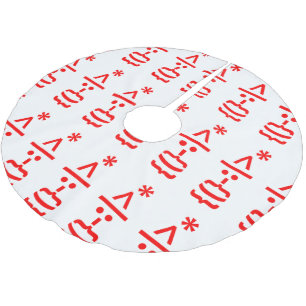 Jupon De Sapin En Polyester Brossé Le Père Noël avec la barbe Émoticon de Noël