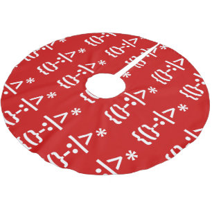 Jupon De Sapin En Polyester Brossé Le Père Noël avec la barbe Émoticon de Noël