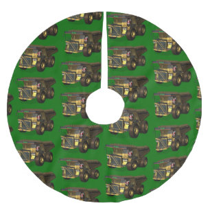 Jupon De Sapin En Polyester Brossé Le père noël conduit le camion à benne basculan