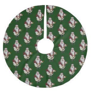 Jupon De Sapin En Polyester Brossé Le Père Noël Jouant au banjo