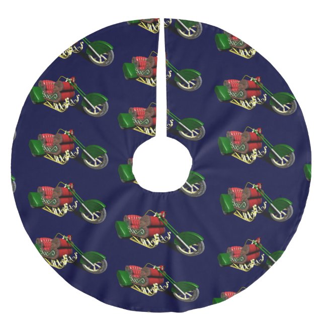 Jupon De Sapin En Polyester Brossé Le trike du Père Noël (Devant)
