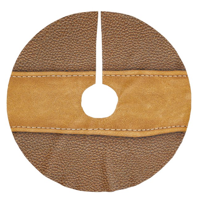 Jupon De Sapin En Polyester Brossé Leather Luxe : Elégance Brown avec points (Devant)