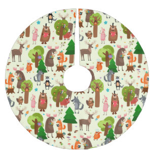 Jupon De Sapin En Polyester Brossé Les animaux de forêt adorables