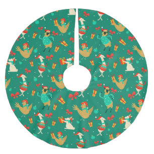 Jupon De Sapin En Polyester Brossé Les animaux de Noël
