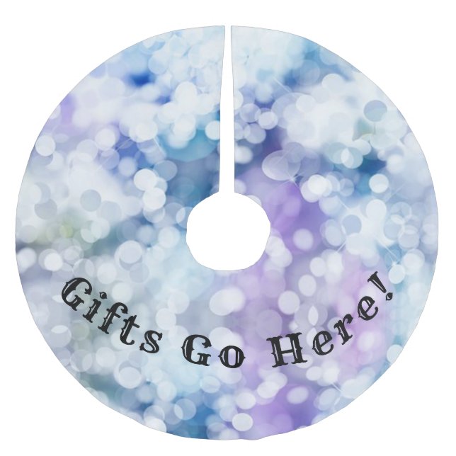 Jupon De Sapin En Polyester Brossé Les Cadeaux Vont Ici ! Jupe d'arbre de Noël (Devant)