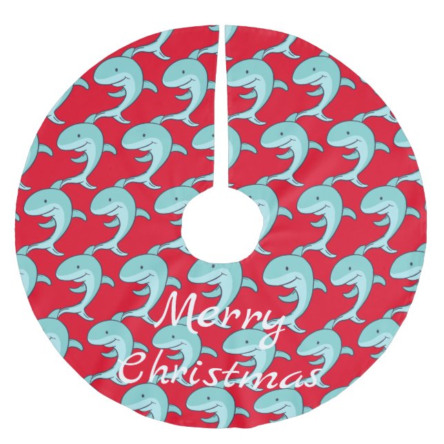 Jupon De Sapin En Polyester Brossé Les dauphins bleus sauter Thunder_Cove (Devant)