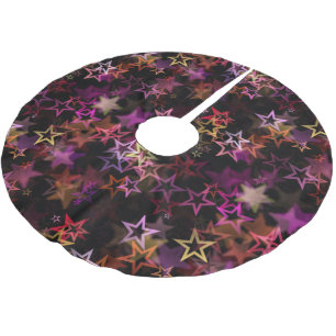 Jupon De Sapin En Polyester Brossé Les Étoiles Colorées Dansent En Toute Sensation