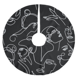 Jupon De Sapin En Polyester Brossé Les femmes affrontent le Motif de dessin Abstrait