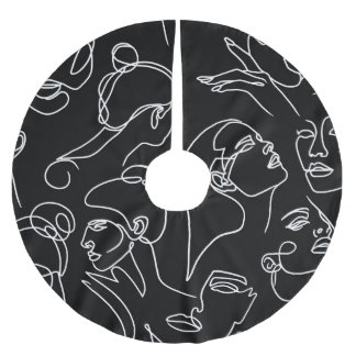 Jupon De Sapin En Polyester Brossé Les femmes affrontent le Motif de dessin Abstrait