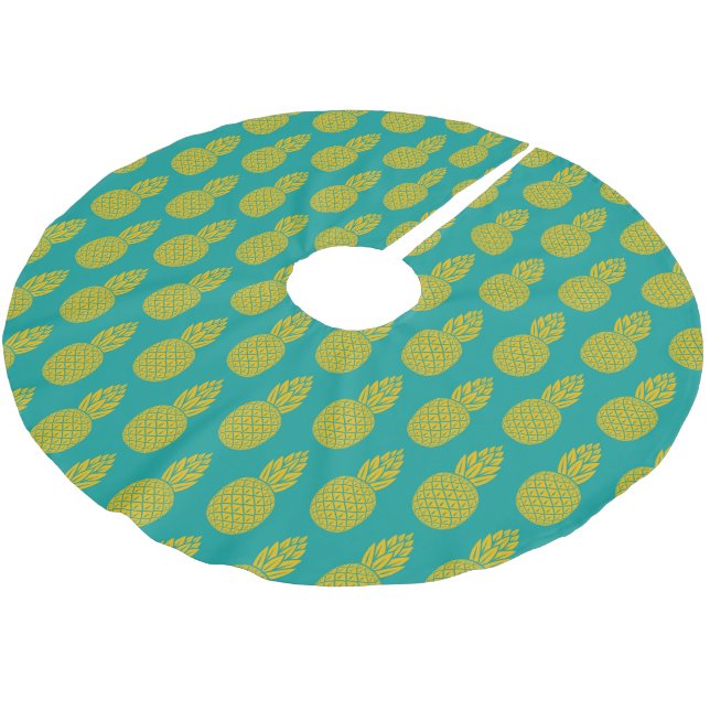Jupon De Sapin En Polyester Brossé Les fruits tropicaux de l'ananas (Angle)