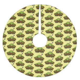 Jupon De Sapin En Polyester Brossé Les grenouilles règnent sur la grenouille verte dr