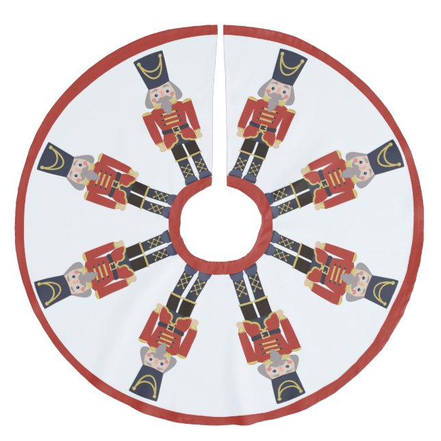 Jupon De Sapin En Polyester Brossé Les noix rouges  (Devant)