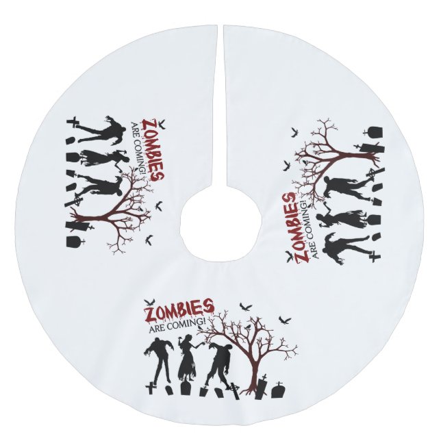 Jupon De Sapin En Polyester Brossé Les zombis viennent (Devant)