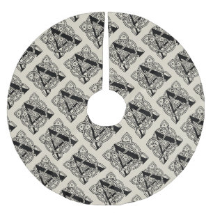 Jupon De Sapin En Polyester Brossé Lettre A Monogramme Impression de nœud celtique vi