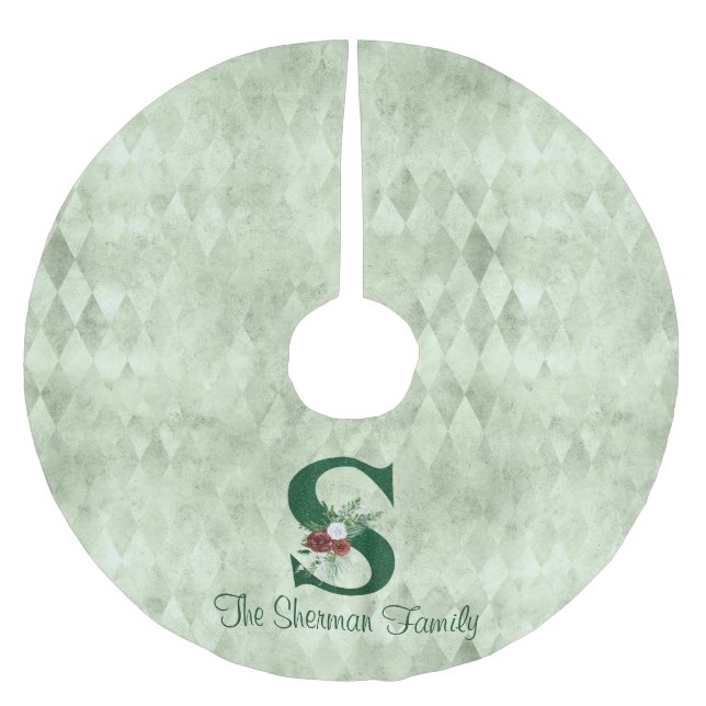 Jupon De Sapin En Polyester Brossé LETTRE Hiver Florale Illustrée S Personnalisée (Devant)