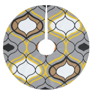 Jupon De Sapin En Polyester Brossé Lignes ondulées, motif géométrique transparent.