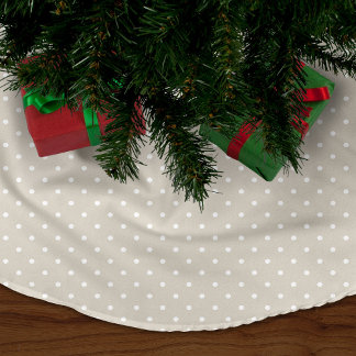 Jupon De Sapin En Polyester Brossé Linge Beige Pois mignon