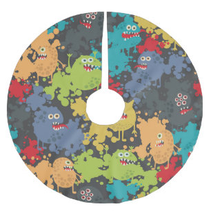 Jupon De Sapin En Polyester Brossé Little cute funny monsters
