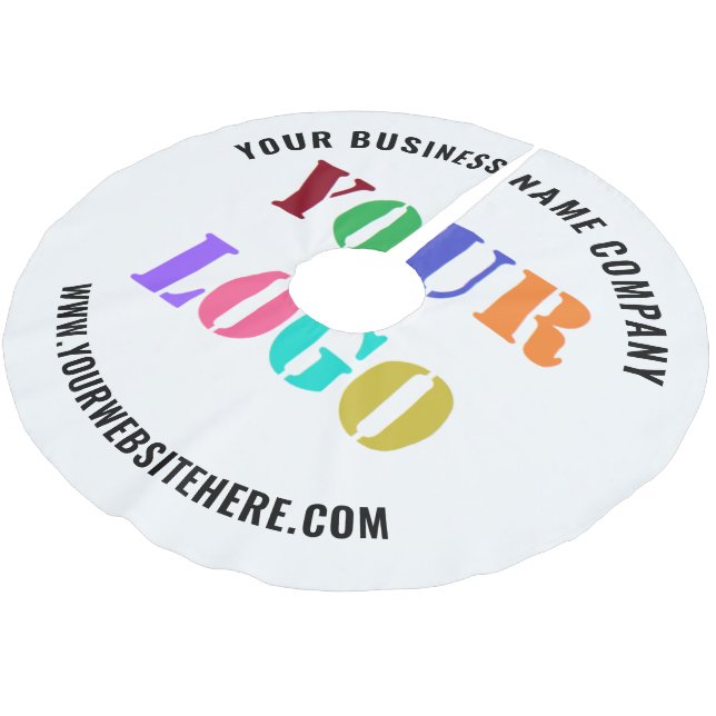 Jupon De Sapin En Polyester Brossé Logo de votre entreprise et texte Jupe d'arbre de  (Angle)