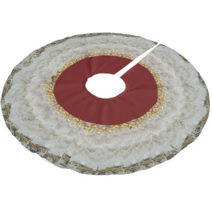 Jupon De Sapin En Polyester Brossé Look vintage de la jupe de Noël en dentelle rouill