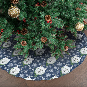 Jupon De Sapin En Polyester Brossé Loup Arctique Blanc Mystique Hiver Perce-Neige Ble