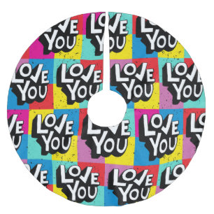 Jupon De Sapin En Polyester Brossé Love You : Lettres à la main Valentine