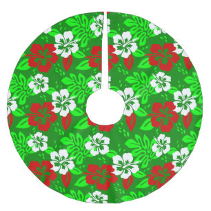 Jupon De Sapin En Polyester Brossé luau noël hawaïen hibiscus tropical floral