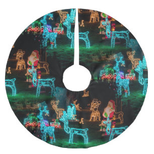 Jupon De Sapin En Polyester Brossé lumières de noël jupe d'arbre de Noël