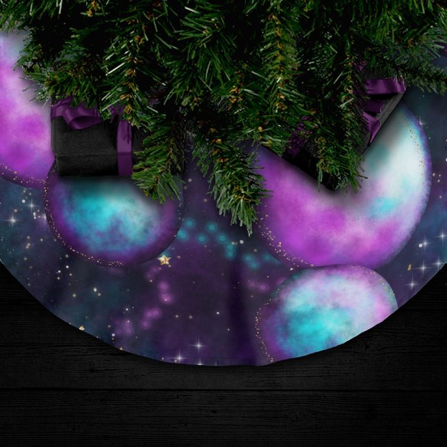 Jupon De Sapin En Polyester Brossé Luminosité du système solaire | Planète rose viole (Créateur téléchargé)