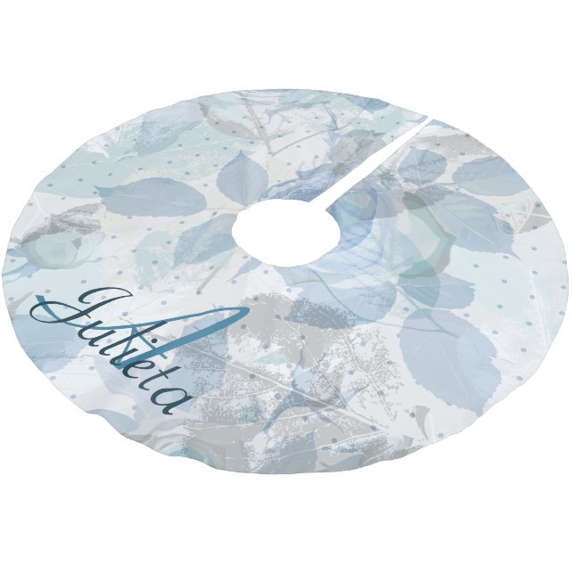 Jupon De Sapin En Polyester Brossé Luxe motif bleu Rose Monogram (Angle)