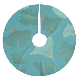 Jupon De Sapin En Polyester Brossé Luxueux or Ginkgo, papier peint vintage.