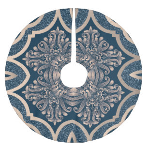 Jupon De Sapin En Polyester Brossé Luxueux Vintage Damask Motif sans couture