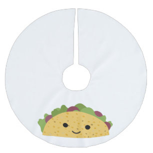 Jupon De Sapin En Polyester Brossé Magnifique Caricature Kawaii Souriant Taco