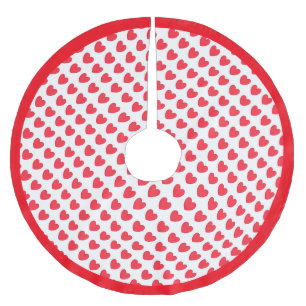 Jupon De Sapin En Polyester Brossé Magnifique motif de cœur sur fond blanc