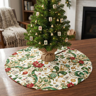 Jupon De Sapin En Polyester Brossé Mahjong Noël