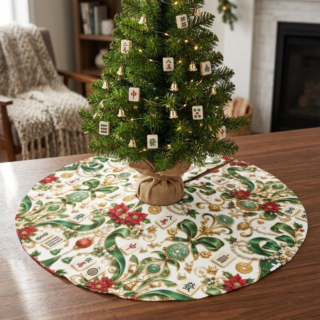 Jupon De Sapin En Polyester Brossé Mahjong Noël  (Créateur téléchargé)