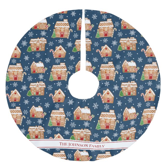 Jupon De Sapin En Polyester Brossé Maison en pain d'épices (Devant)